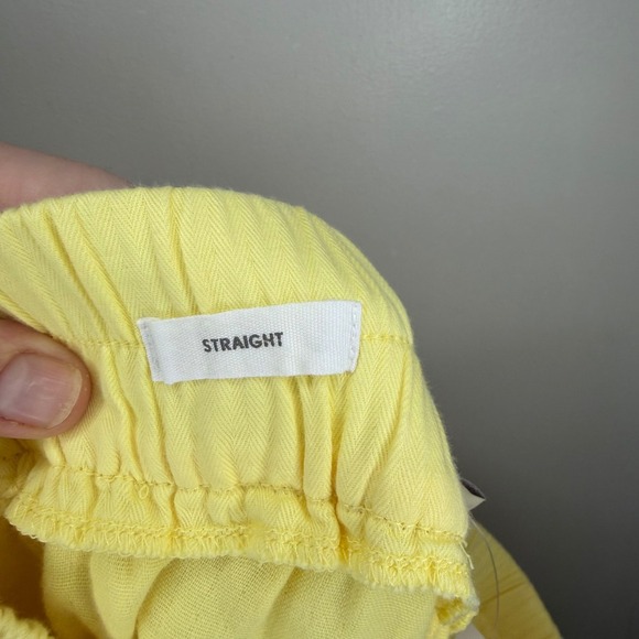 Loft Outlet Yellow Cotton High Rise Straight Leg Crop Pants Size M - Picture 6 of 10